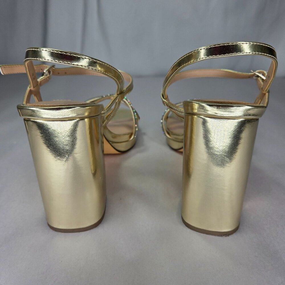 Nina Women's Steven Rhinestones Block Heel Platform Sandals - Picture 4 of 10